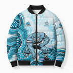 Cronulla Sharks NAIDOC Week 2026 Bomber Puffer Jacket First Nations of Australia Aboriginal Mascot Rugby