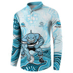 Cronulla Sharks NAIDOC Week 2026 Button Sweatshirt First Nations of Australia Aboriginal Mascot Rugby