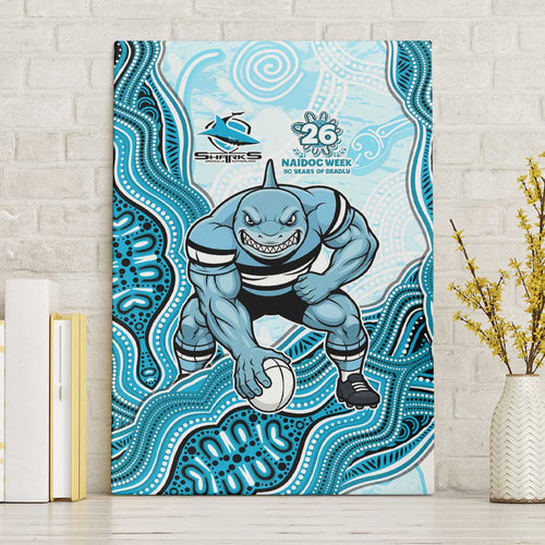 Cronulla Sharks NAIDOC Week 2026 Canvas Wall Art First Nations of Australia Aboriginal Mascot Rugby