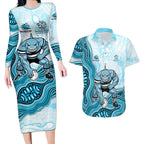 Cronulla Sharks NAIDOC Week 2026 Couples Matching Long Sleeve Bodycon Dress and Hawaiian Shirt First Nations of Australia Aboriginal Mascot Rugby