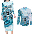 Cronulla Sharks NAIDOC Week 2026 Couples Matching Long Sleeve Bodycon Dress and Long Sleeve Button Shirt First Nations of Australia Aboriginal Mascot Rugby