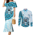 Cronulla Sharks NAIDOC Week 2026 Couples Matching Mermaid Dress and Long Sleeve Button Shirt First Nations of Australia Aboriginal Mascot Rugby