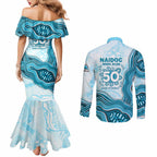 Cronulla Sharks NAIDOC Week 2026 Couples Matching Mermaid Dress and Long Sleeve Button Shirt First Nations of Australia Aboriginal Mascot Rugby