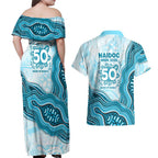 Cronulla Sharks NAIDOC Week 2026 Couples Matching Off Shoulder Maxi Dress and Hawaiian Shirt First Nations of Australia Aboriginal Mascot Rugby