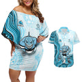 Cronulla Sharks NAIDOC Week 2026 Couples Matching Off Shoulder Short Dress and Hawaiian Shirt First Nations of Australia Aboriginal Mascot Rugby