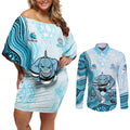 Cronulla Sharks NAIDOC Week 2026 Couples Matching Off Shoulder Short Dress and Long Sleeve Button Shirt First Nations of Australia Aboriginal Mascot Rugby