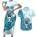 Cronulla Sharks NAIDOC Week 2026 Couples Matching Short Sleeve Bodycon Dress and Hawaiian Shirt First Nations of Australia Aboriginal Mascot Rugby