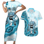 Cronulla Sharks NAIDOC Week 2026 Couples Matching Short Sleeve Bodycon Dress and Hawaiian Shirt First Nations of Australia Aboriginal Mascot Rugby