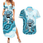 Cronulla Sharks NAIDOC Week 2026 Couples Matching Summer Maxi Dress and Hawaiian Shirt First Nations of Australia Aboriginal Mascot Rugby