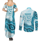 Cronulla Sharks NAIDOC Week 2026 Couples Matching Summer Maxi Dress and Long Sleeve Button Shirt First Nations of Australia Aboriginal Mascot Rugby
