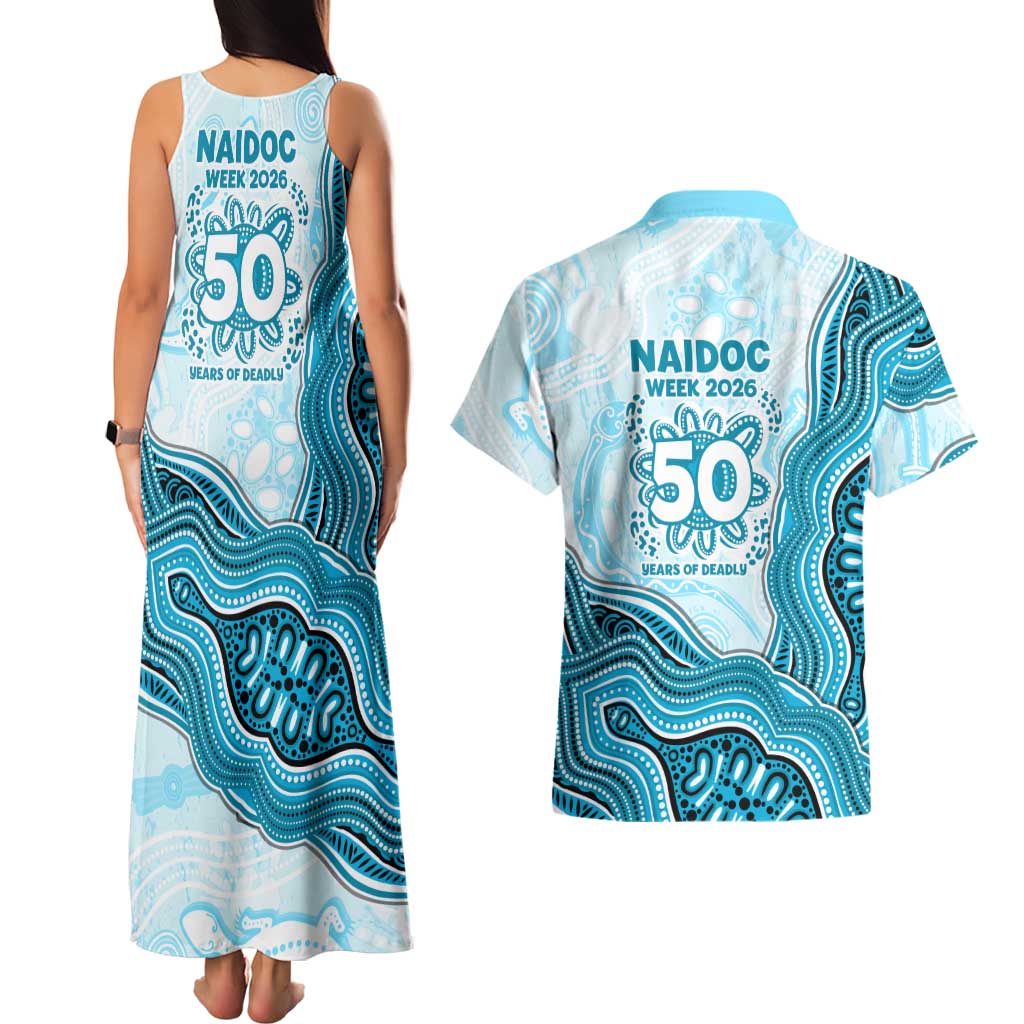 Cronulla Sharks NAIDOC Week 2026 Couples Matching Tank Maxi Dress and Hawaiian Shirt First Nations of Australia Aboriginal Mascot Rugby