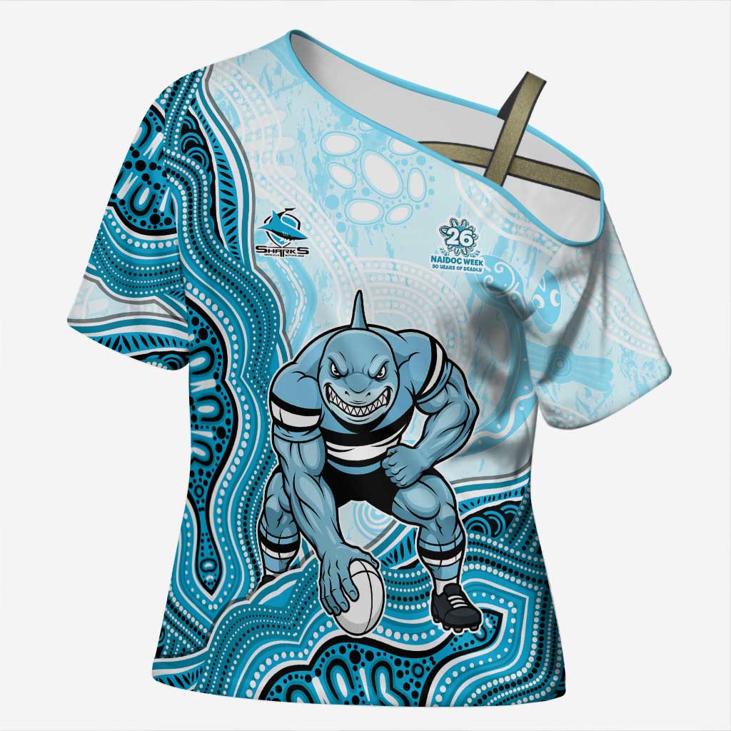 Cronulla Sharks NAIDOC Week 2026 Cross Shoulder Shirt First Nations of Australia Aboriginal Mascot Rugby