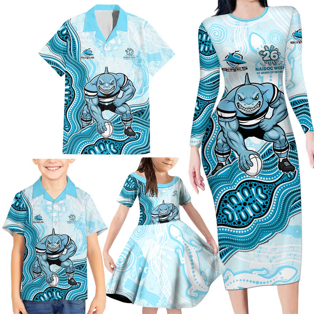 Cronulla Sharks NAIDOC Week 2026 Family Matching Long Sleeve Bodycon Dress and Hawaiian Shirt First Nations of Australia Aboriginal Mascot Rugby