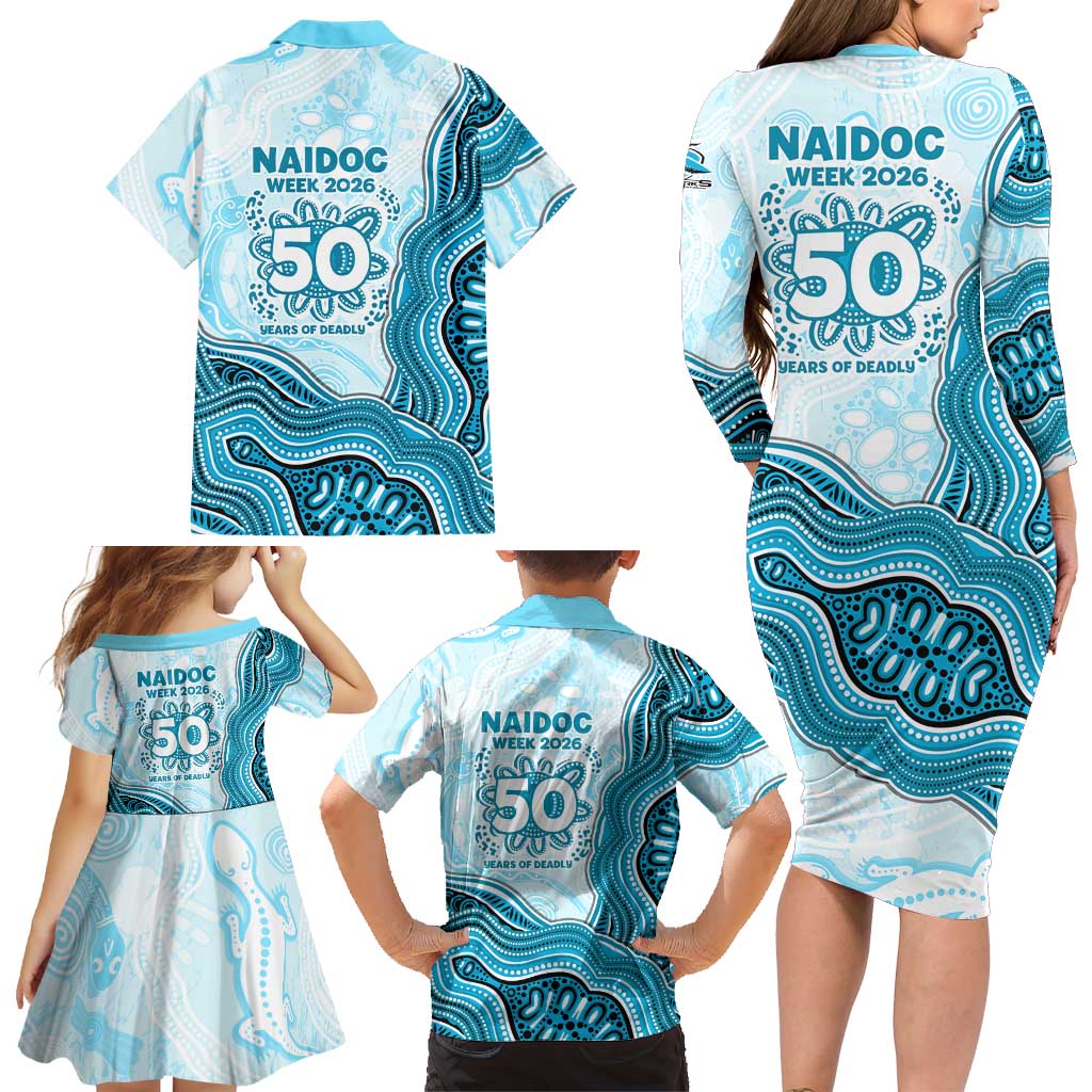 Cronulla Sharks NAIDOC Week 2026 Family Matching Long Sleeve Bodycon Dress and Hawaiian Shirt First Nations of Australia Aboriginal Mascot Rugby