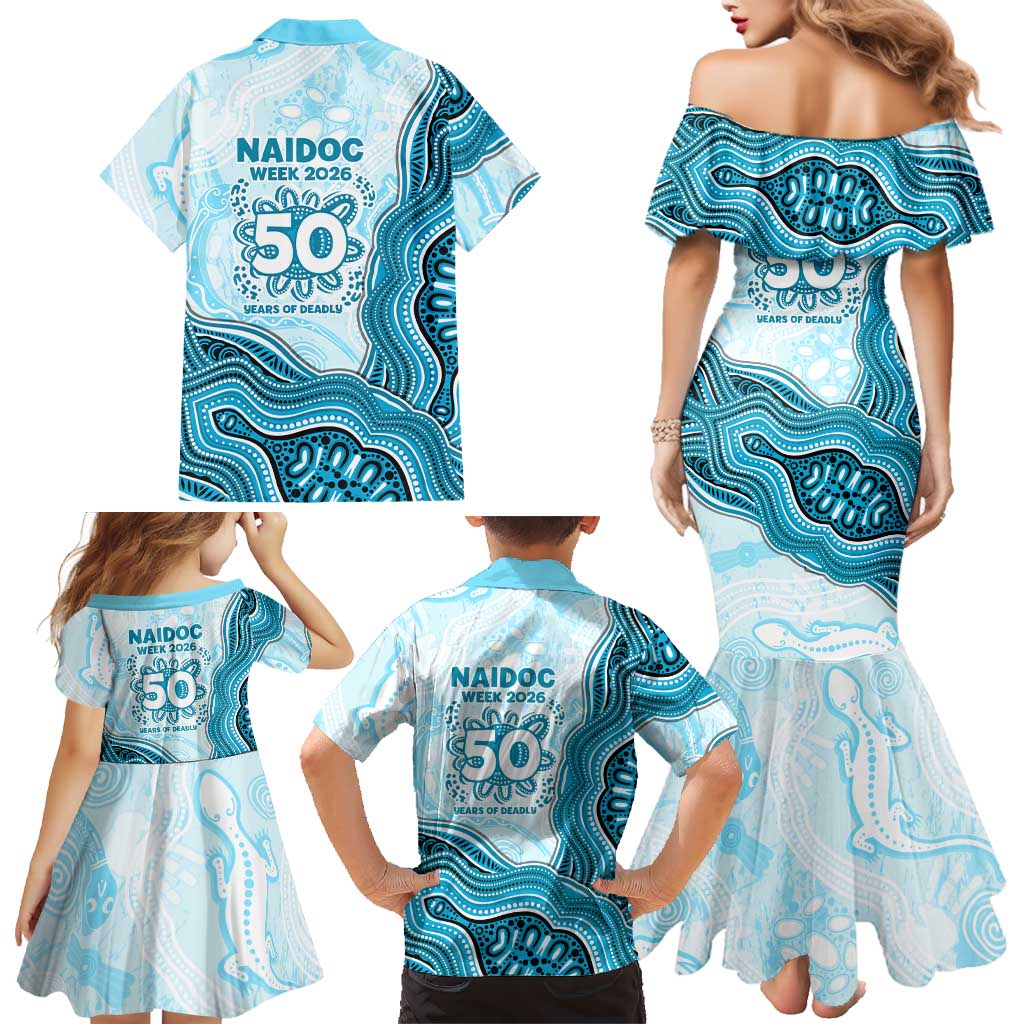Cronulla Sharks NAIDOC Week 2026 Family Matching Mermaid Dress and Hawaiian Shirt First Nations of Australia Aboriginal Mascot Rugby