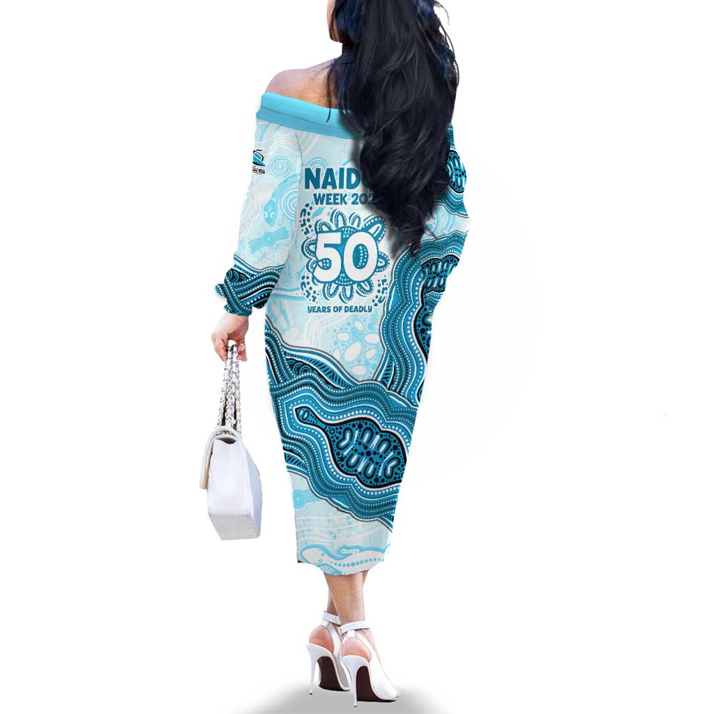 Cronulla Sharks NAIDOC Week 2026 Family Matching Off The Shoulder Long Sleeve Dress and Hawaiian Shirt First Nations of Australia Aboriginal Mascot Rugby