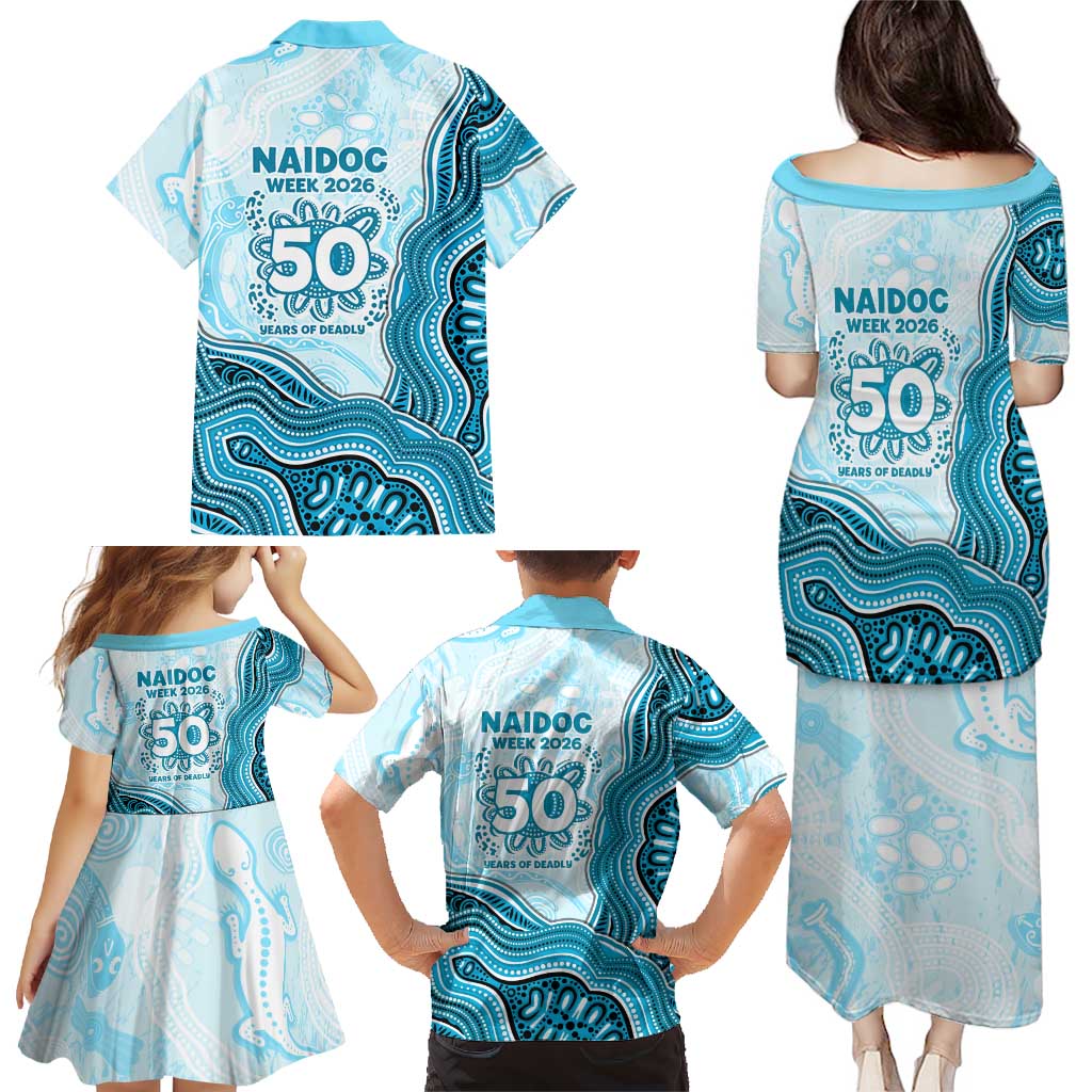 Cronulla Sharks NAIDOC Week 2026 Family Matching Puletasi and Hawaiian Shirt First Nations of Australia Aboriginal Mascot Rugby