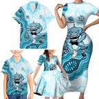 Cronulla Sharks NAIDOC Week 2026 Family Matching Short Sleeve Bodycon Dress and Hawaiian Shirt First Nations of Australia Aboriginal Mascot Rugby