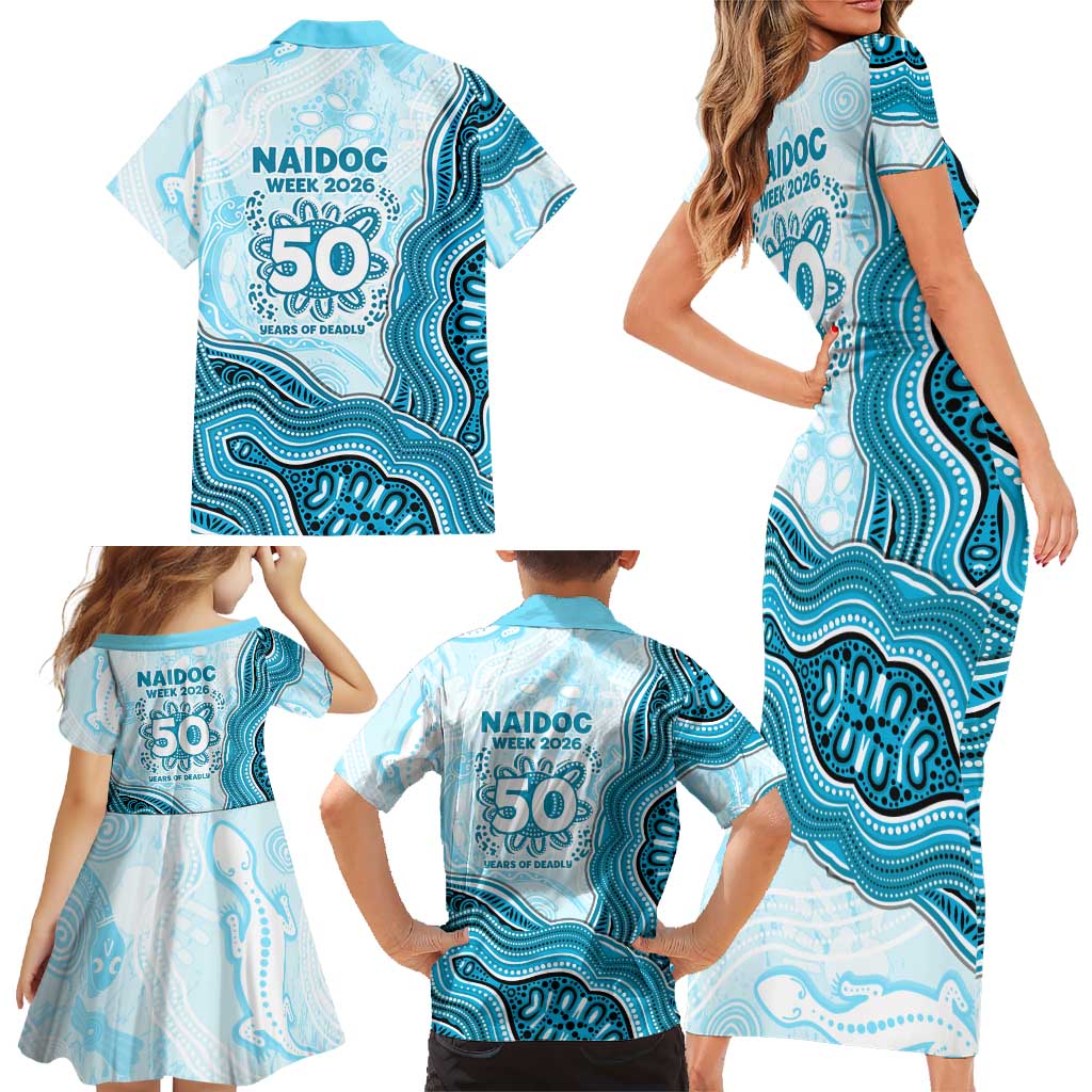 Cronulla Sharks NAIDOC Week 2026 Family Matching Short Sleeve Bodycon Dress and Hawaiian Shirt First Nations of Australia Aboriginal Mascot Rugby