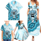 Cronulla Sharks NAIDOC Week 2026 Family Matching Summer Maxi Dress and Hawaiian Shirt First Nations of Australia Aboriginal Mascot Rugby