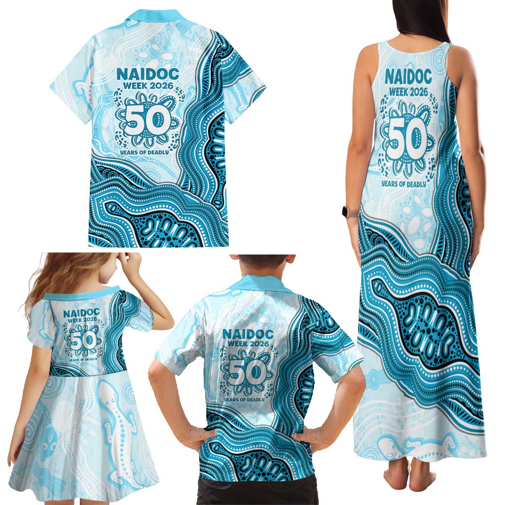 Cronulla Sharks NAIDOC Week 2026 Family Matching Tank Maxi Dress and Hawaiian Shirt First Nations of Australia Aboriginal Mascot Rugby