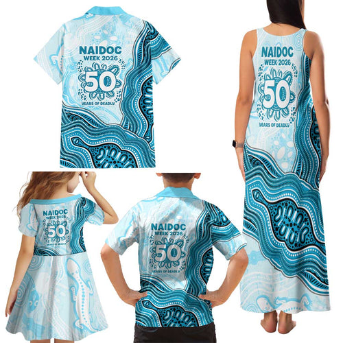 Cronulla Sharks NAIDOC Week 2026 Family Matching Tank Maxi Dress and Hawaiian Shirt First Nations of Australia Aboriginal Mascot Rugby