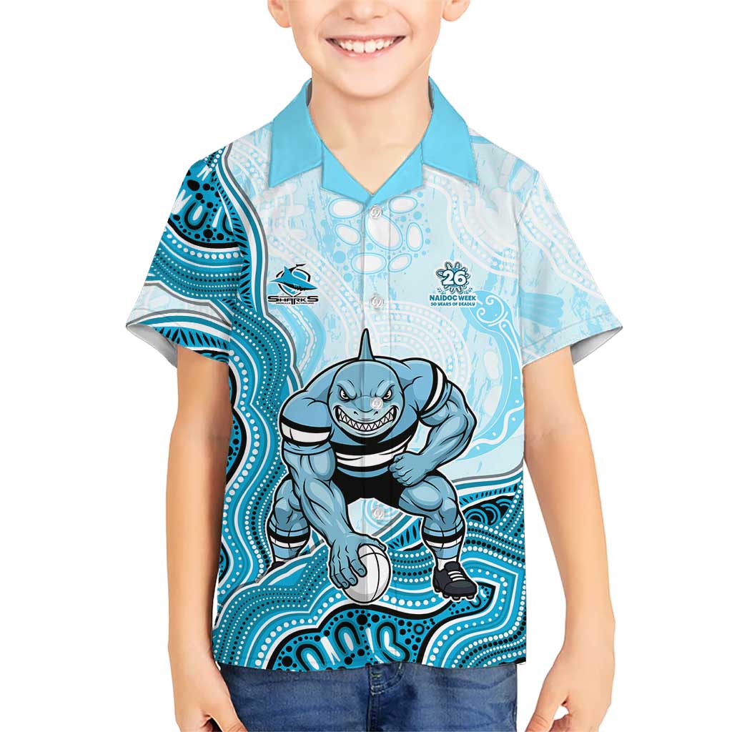 Cronulla Sharks NAIDOC Week 2026 Kid Hawaiian Shirt First Nations of Australia Aboriginal Mascot Rugby