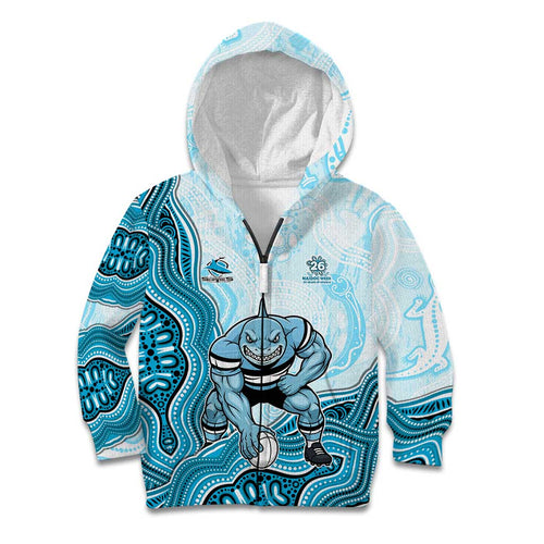Cronulla Sharks NAIDOC Week 2026 Kid Hoodie First Nations of Australia Aboriginal Mascot Rugby