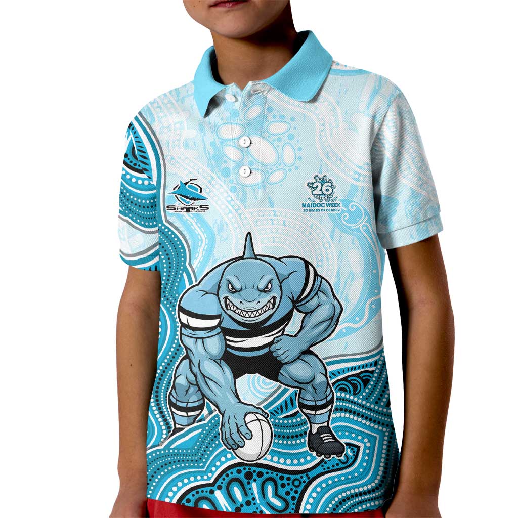 Cronulla Sharks NAIDOC Week 2026 Kid Polo Shirt First Nations of Australia Aboriginal Mascot Rugby