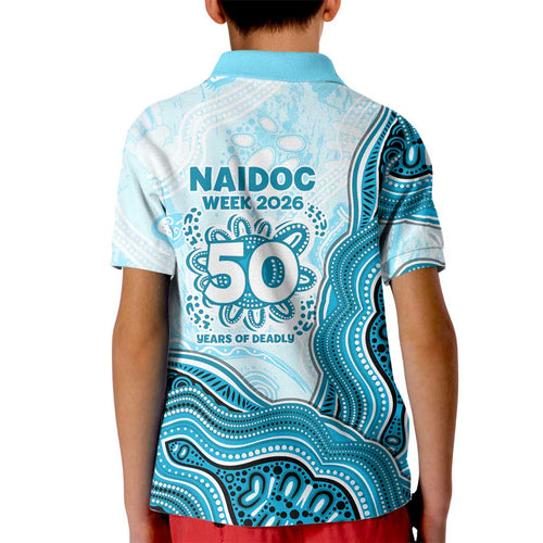 Cronulla Sharks NAIDOC Week 2026 Kid Polo Shirt First Nations of Australia Aboriginal Mascot Rugby
