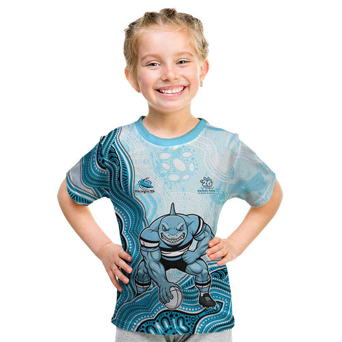 Cronulla Sharks NAIDOC Week 2026 Kid T Shirt First Nations of Australia Aboriginal Mascot Rugby