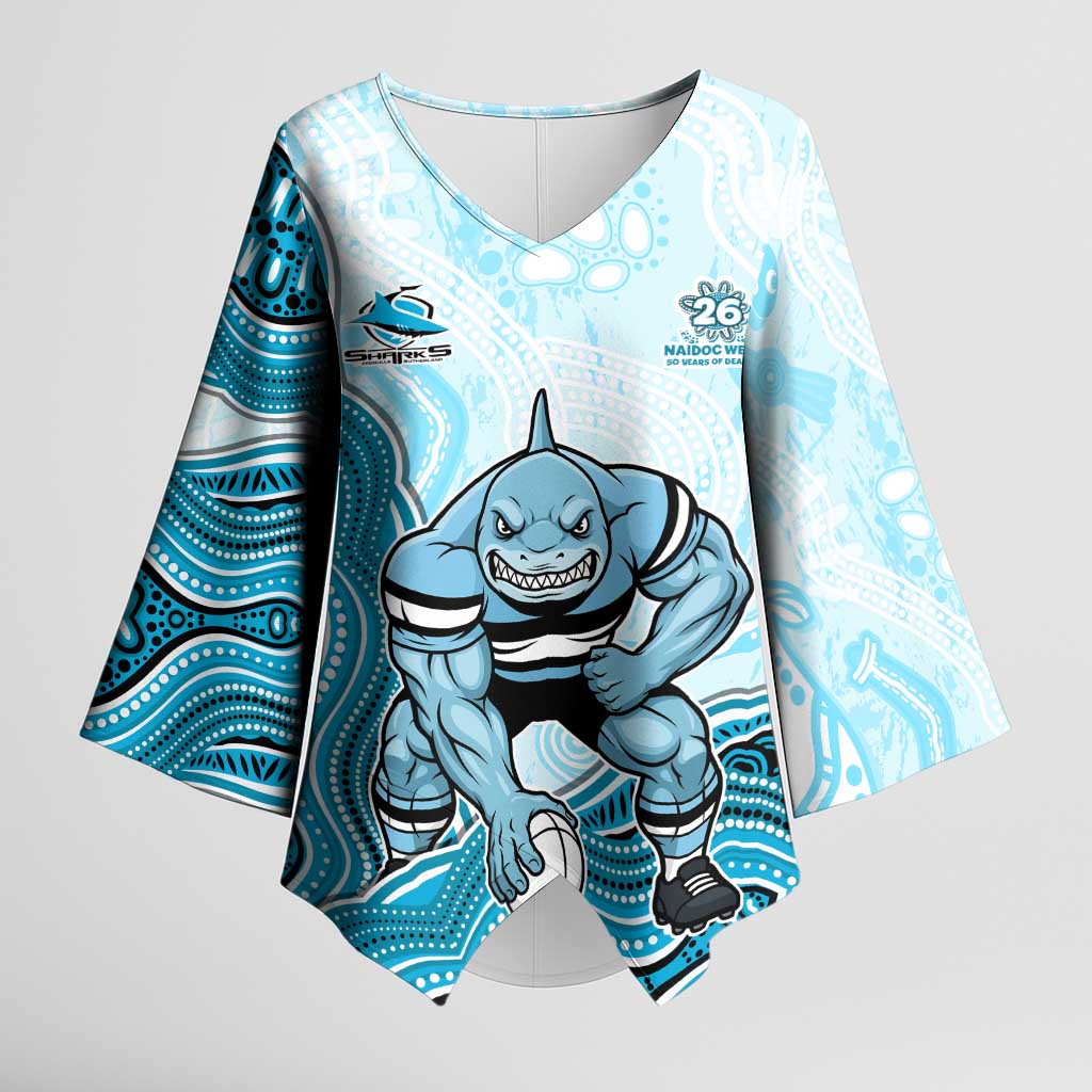 Cronulla Sharks NAIDOC Week 2026 Kimono Sleeve Blouse First Nations of Australia Aboriginal Mascot Rugby