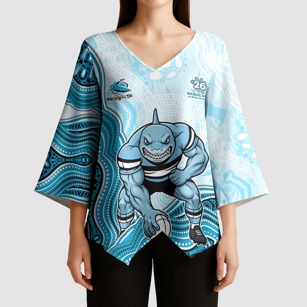 Cronulla Sharks NAIDOC Week 2026 Kimono Sleeve Blouse First Nations of Australia Aboriginal Mascot Rugby