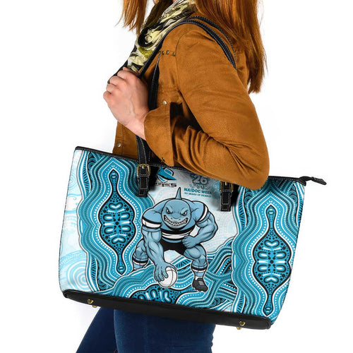 Cronulla Sharks NAIDOC Week 2026 Leather Tote Bag First Nations of Australia Aboriginal Mascot Rugby