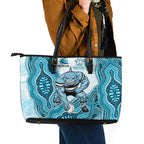 Cronulla Sharks NAIDOC Week 2026 Leather Tote Bag First Nations of Australia Aboriginal Mascot Rugby