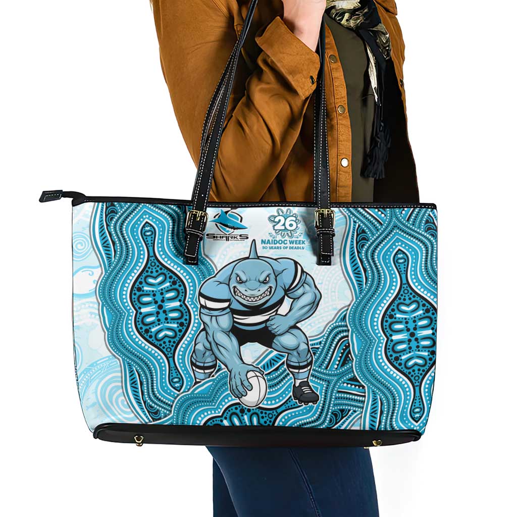 Cronulla Sharks NAIDOC Week 2026 Leather Tote Bag First Nations of Australia Aboriginal Mascot Rugby