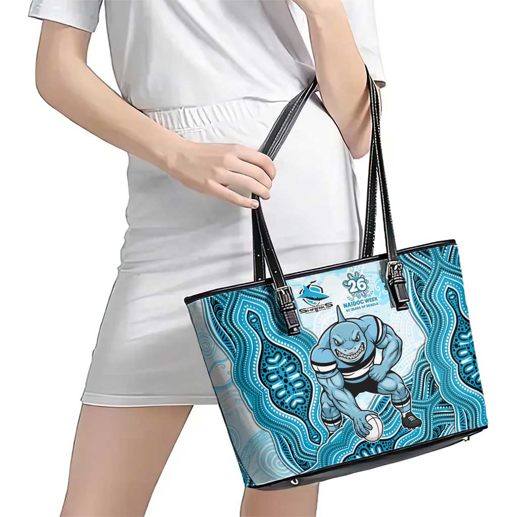 Cronulla Sharks NAIDOC Week 2026 Leather Tote Bag First Nations of Australia Aboriginal Mascot Rugby