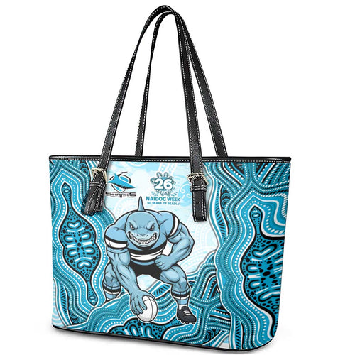 Cronulla Sharks NAIDOC Week 2026 Leather Tote Bag First Nations of Australia Aboriginal Mascot Rugby