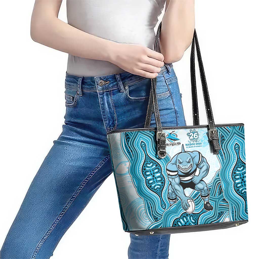 Cronulla Sharks NAIDOC Week 2026 Leather Tote Bag First Nations of Australia Aboriginal Mascot Rugby