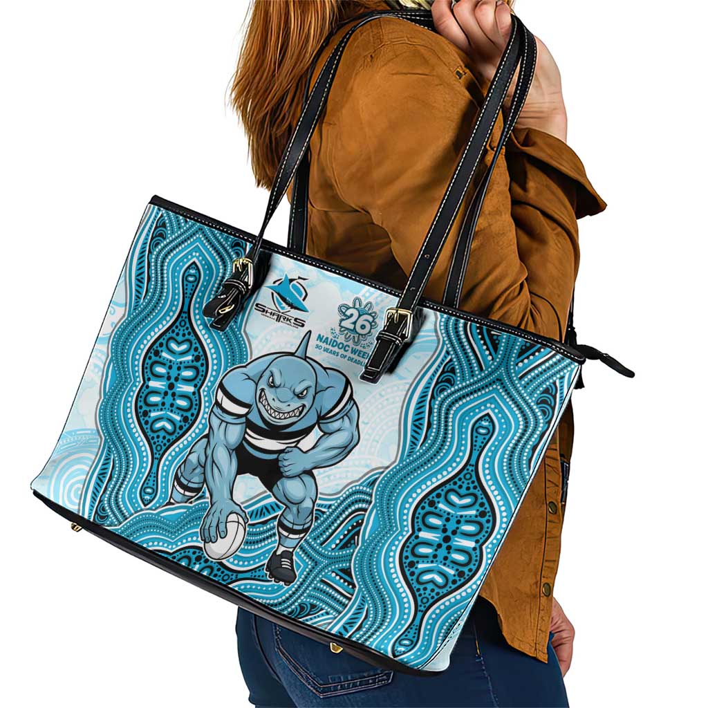 Cronulla Sharks NAIDOC Week 2026 Leather Tote Bag First Nations of Australia Aboriginal Mascot Rugby