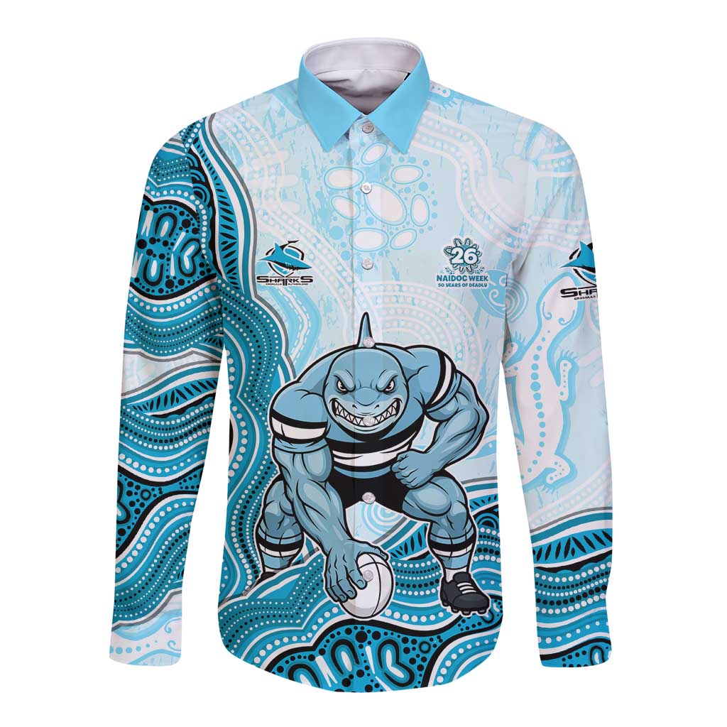 Cronulla Sharks NAIDOC Week 2026 Long Sleeve Button Shirt First Nations of Australia Aboriginal Mascot Rugby