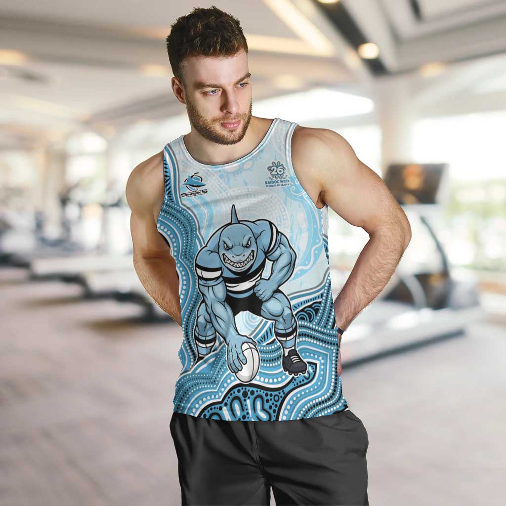 Cronulla Sharks NAIDOC Week 2026 Men Tank Top First Nations of Australia Aboriginal Mascot Rugby