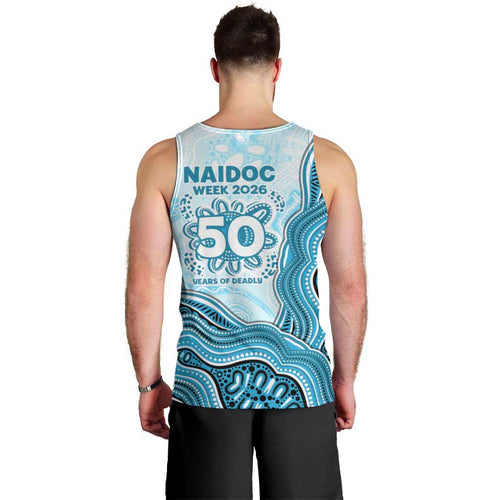 Cronulla Sharks NAIDOC Week 2026 Men Tank Top First Nations of Australia Aboriginal Mascot Rugby