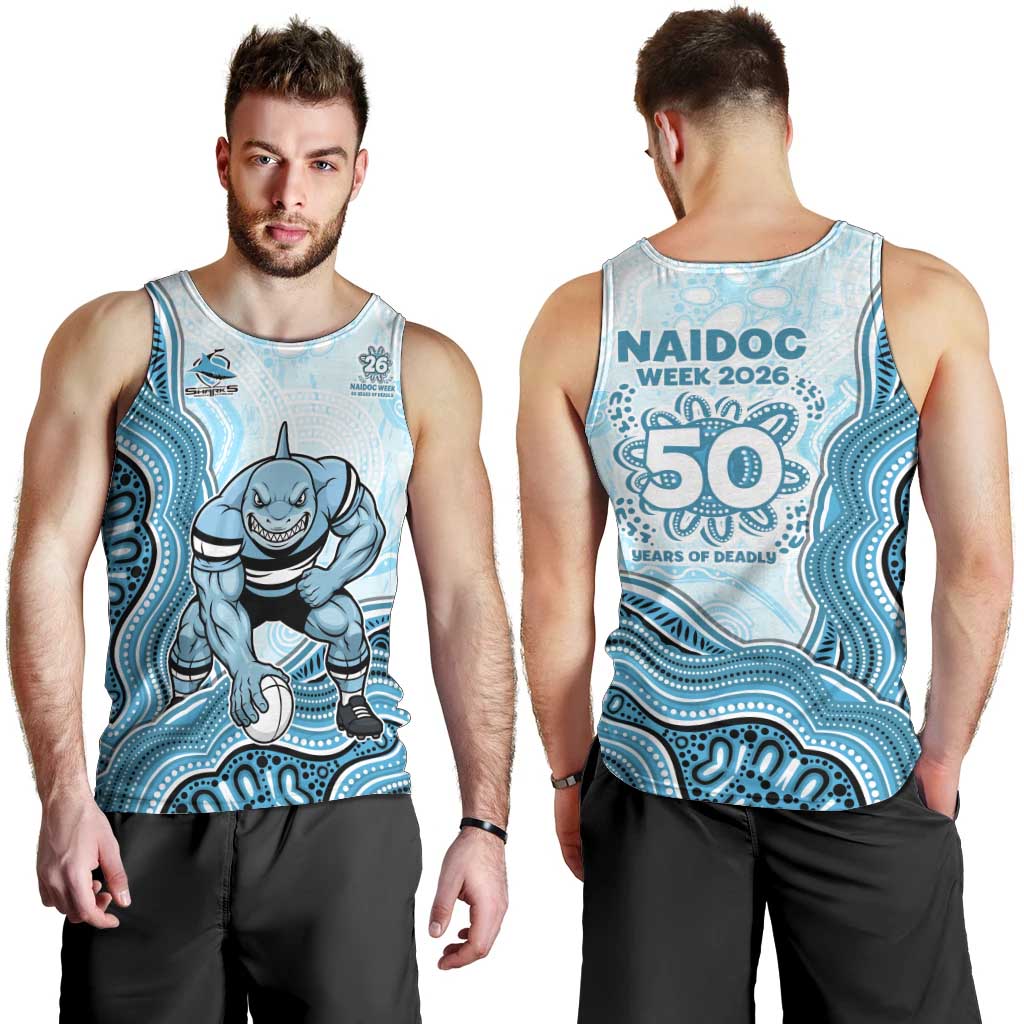 Cronulla Sharks NAIDOC Week 2026 Men Tank Top First Nations of Australia Aboriginal Mascot Rugby