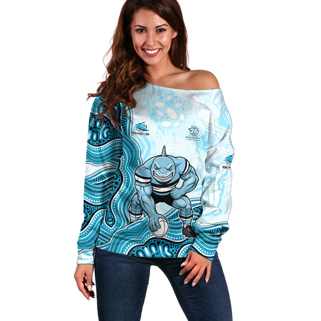 Cronulla Sharks NAIDOC Week 2026 Off Shoulder Sweater First Nations of Australia Aboriginal Mascot Rugby