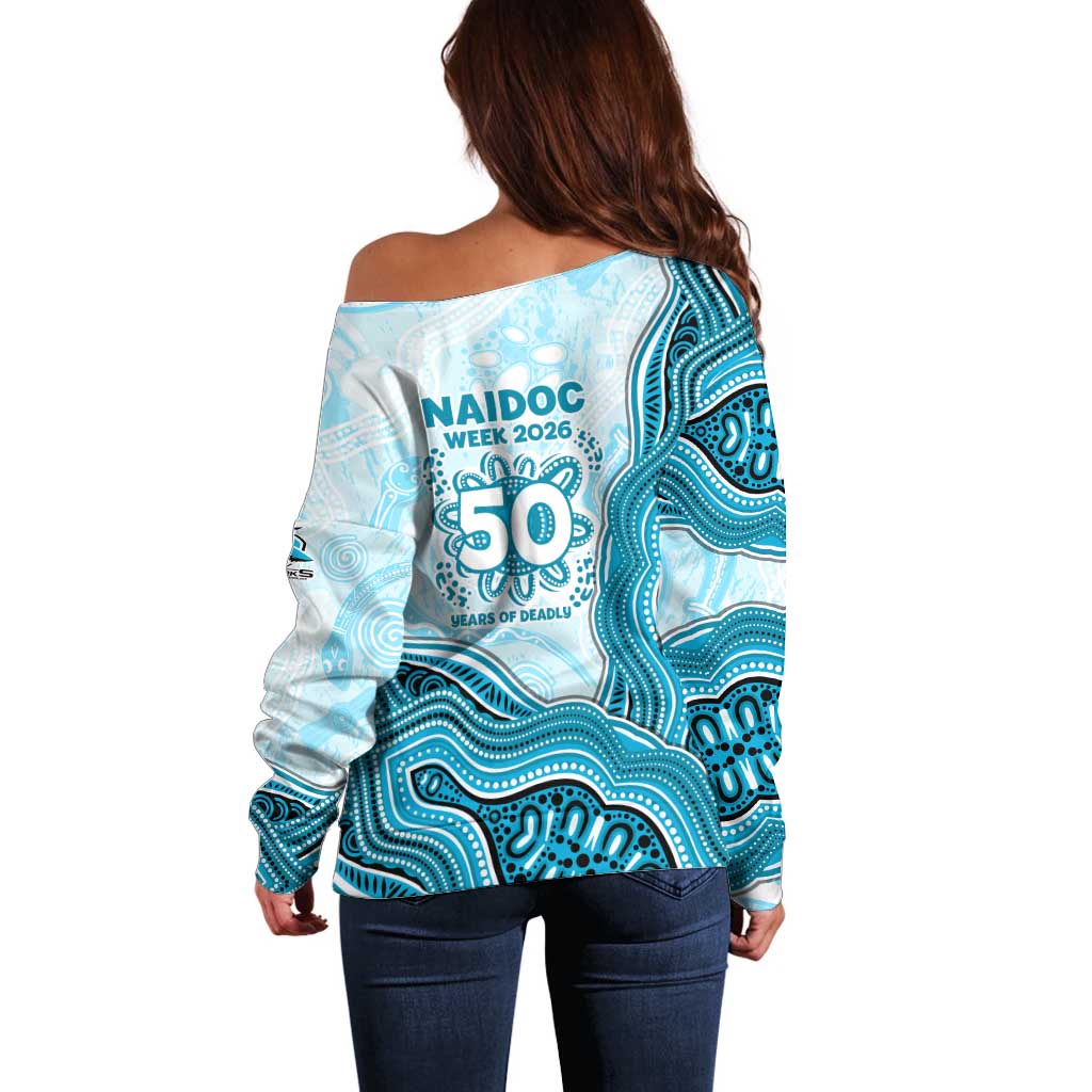 Cronulla Sharks NAIDOC Week 2026 Off Shoulder Sweater First Nations of Australia Aboriginal Mascot Rugby