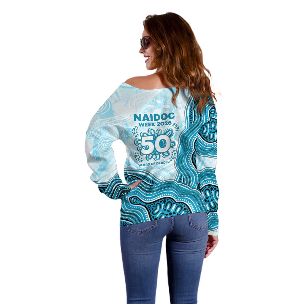 Cronulla Sharks NAIDOC Week 2026 Off Shoulder Sweater First Nations of Australia Aboriginal Mascot Rugby