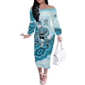Cronulla Sharks NAIDOC Week 2026 Off The Shoulder Long Sleeve Dress First Nations of Australia Aboriginal Mascot Rugby
