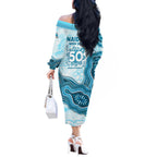 Cronulla Sharks NAIDOC Week 2026 Off The Shoulder Long Sleeve Dress First Nations of Australia Aboriginal Mascot Rugby