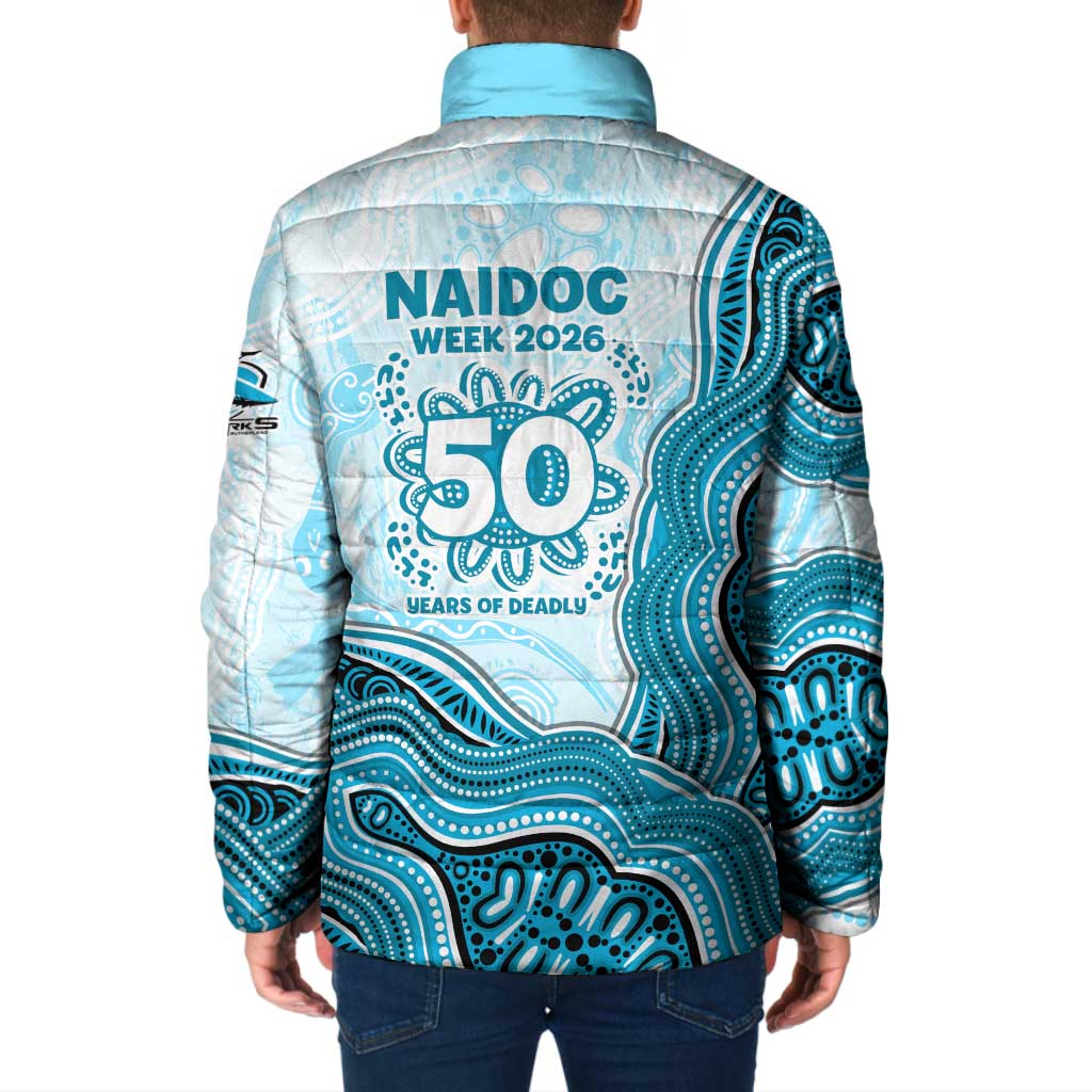 Cronulla Sharks NAIDOC Week 2026 Padded Jacket First Nations of Australia Aboriginal Mascot Rugby
